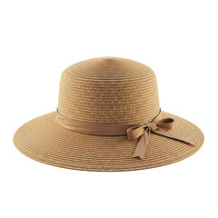 Straw Hat with Ribbon Brim Accessory.
