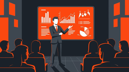 Business Presentation to Audience in Meeting Room.