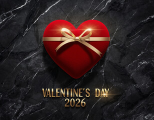 red heart on black background