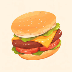 Cute illustration of a hamburger