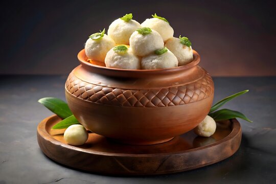 Ornate pot filled with traditional indian sweets for a festive celebration