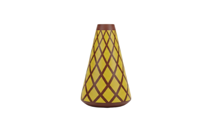 Tall conical vase with diamond pattern