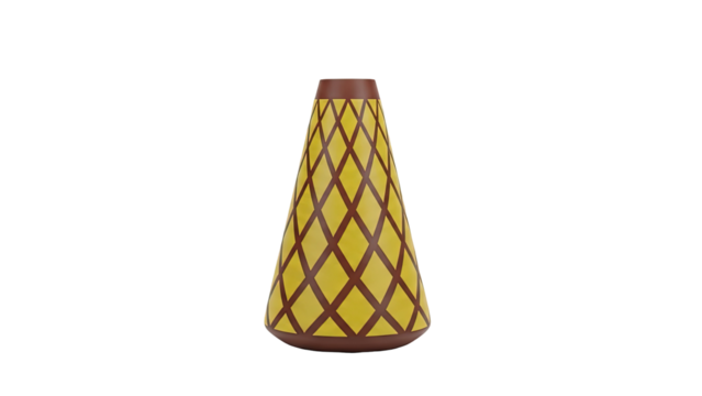 Tall conical vase with diamond pattern - Powered by Adobe