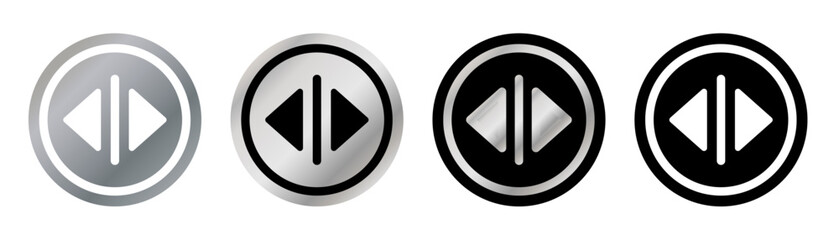 Round elevator button icon in outline line style. Circular lift button symbol shown in different visual variations.  © IRYNA