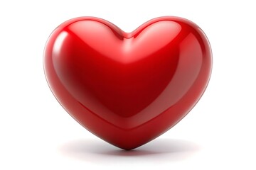 Fototapeta premium Shiny red heart symbol isolated on white background