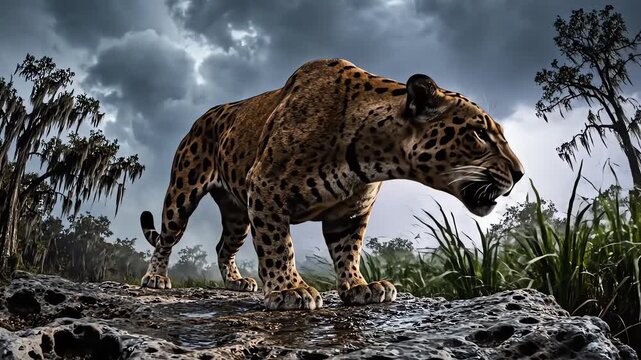 Powerful Florida Panther Staring Down Threat in Jungle