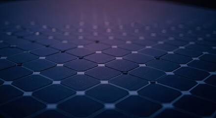 A grid of dark blue and purple squares with a purple light shining through.