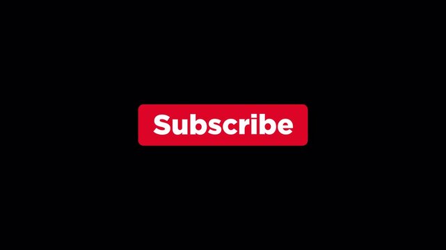 Subscribe button animation in 4K on transparent background 