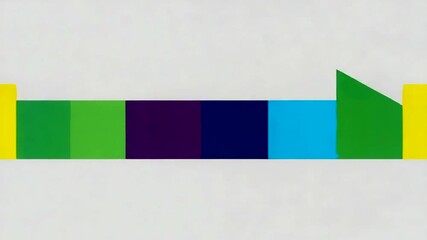 Animated geometric shapes in vibrant colors moving across minimalist background. - Powered by Adobe