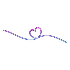 Neon Continuous Line Heart Icon