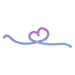 Neon Continuous Line Heart Icon