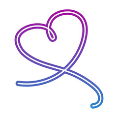 Neon Continuous Line Heart Icon