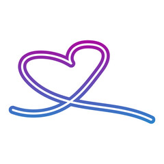 Neon Continuous Line Heart Icon