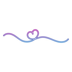 Neon Continuous Line Heart Icon