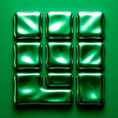 Naklejka premium Green metallic quilted texture background