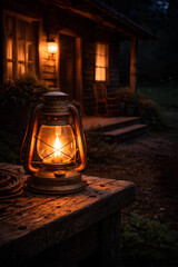 old oil lamp in the yard