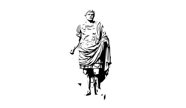 Abstract Polygonal 3D Roman Statue Mark Antony Vector