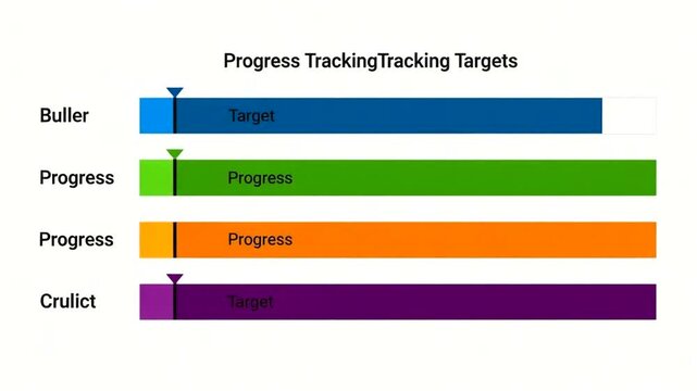 Animated progress bars illustrating tracking targets and buffer levels for project management.