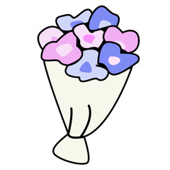 An Illustration of Pastel Colored Flower Bouquet
