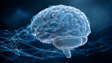 Artificial intelligence brain network digital neural network data connection blue light technology innovation science cyber network futuristic human - Powered by Adobe