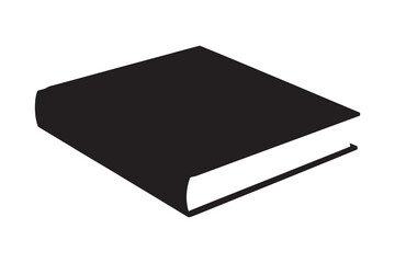 closed black hardcover book with white pages on white background