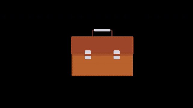 Briefcase Travel Suitcase Business Bag Icon Concept Animation with Alpha Channel