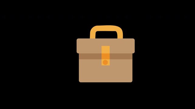 Briefcase Travel Suitcase Business Bag Icon Concept Animation with Alpha Channel