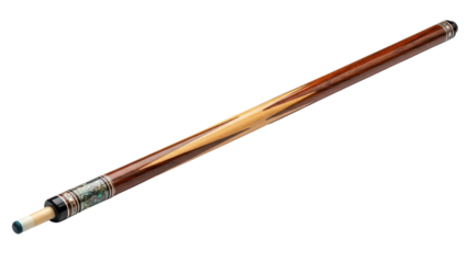 Classic Wooden Pool Billiard Cue Stick Product Shot isolated PNG with Transparent Background