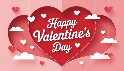 Romantic Wishes: A vibrant and cheerful Valentine's Day greeting, featuring a central heart adorned with the message Happy Valentine's Day, evoking warmth, affection, and togetherness.