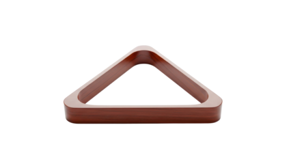 Classic Brown Wooden Triangular Pool Billiard Ball Rack Product Shot isolated PNG with Transparent Background