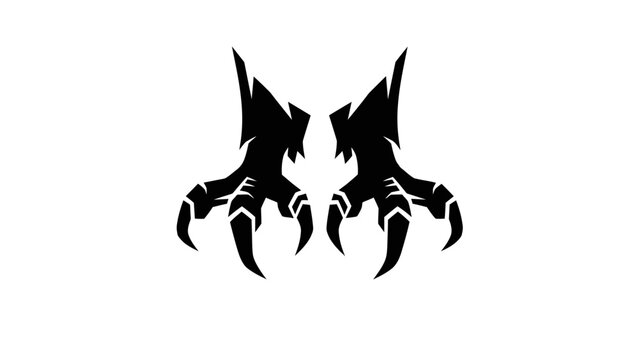 Black silhouette of two eagle claws on a white background.
