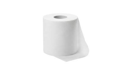 Clean White Paper Towel Roll isolated PNG with Transparent Background