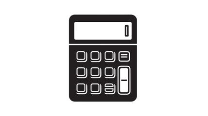 Calculator Icon in Simple Flat Design with Dark Color Scheme on White Background for Financial Apps