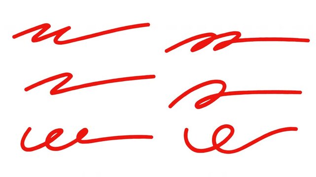 Abstract Red Scribble Line Animation on Transparent Background. 4K Video