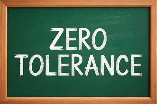 Zero tolerance policy concept on chalkboard