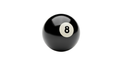 Black Eight Ball isolated PNG with Transparent Background