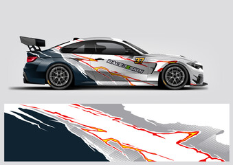 Obraz premium Car wrap livery design vector editable file.