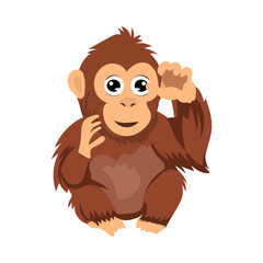 Cartoon orangutan variant poses and expression. activity orangutan