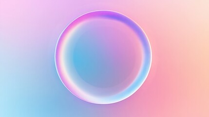 Dreamy Iridescent Orb: Abstract Pastel Gradient with Circular Element