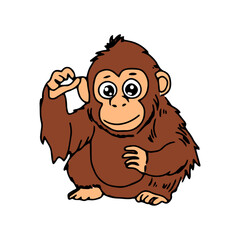 Obraz premium Popular orangutan animal vector design. orangutan character