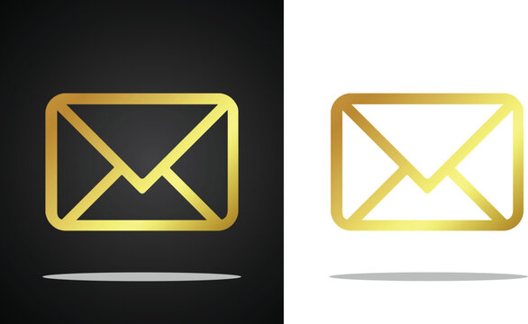 Beautiful and cool gold colored mailbox vector logo image for various design purposes and so on with transparent, black and white background.