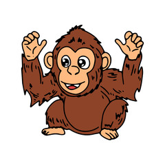 Obraz premium Popular orangutan animal vector design. orangutan character