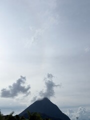 volcano in the clouds