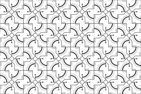 Black and White Minimalist Abstract Pattern