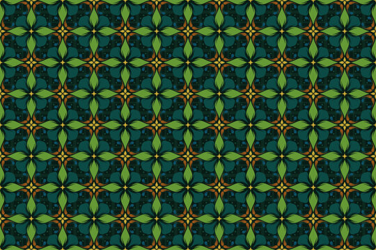 Green Batik Abstract Pattern