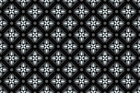 Monochrome Batik Abstract Pattern
