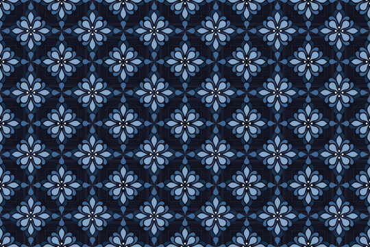 Blue Mix Classic Modern Seamless Pattern