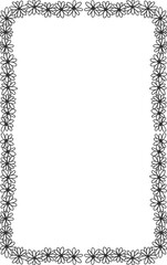 black and white frame with flowers