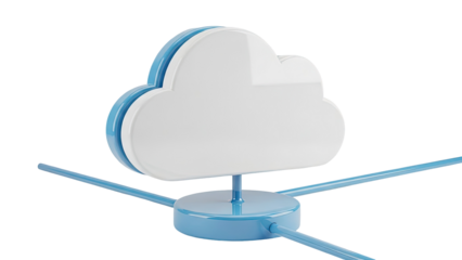 Stylized Cloud Symbol with Network Connections