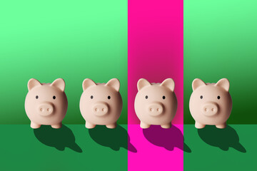 piggy bank selection savings choice financial comparison wealth decision personal finance concept